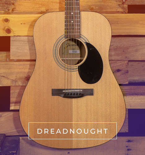 dreadnought body of Jasmine acoustic guitar